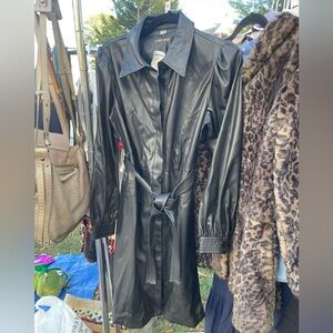 Black faux leather dress